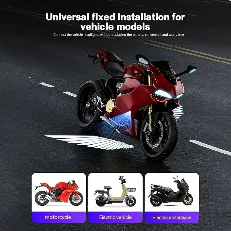Motorcycle Projector Lights with Angel Wing Logo (OUT OF STOCK)